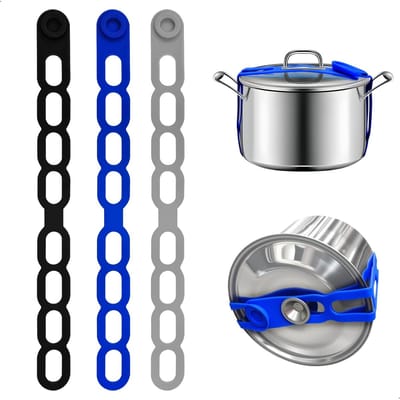Dailygoods- Dekselhouder - Elastische Silicone Dekselhouder - Organiser - Geschikt voor Diverse Maten - Zelfsluitend - Flexibele Oplossingen - Potdekselhouder