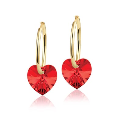 Montebello Oorbellen Claire HG49 - Swarovski Hart - 925 Zilver Verguld - Ø10mm - 20mm