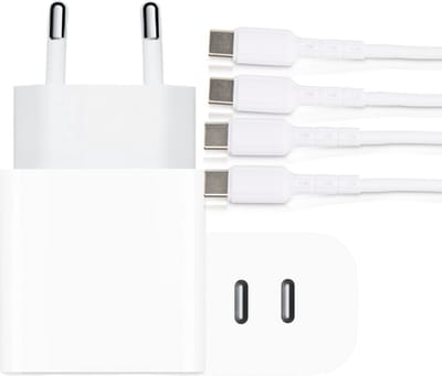 Oplader voor Galaxy Tab S10, S10+, S10 Ultra, Tab S9, S9+, S9 Ultra, Tab S9 FE, S9 FE - Super Fast Charger - Usb C Power Adapter 35w 2 Poorten GaN - Usb C Kabels 1 Meter