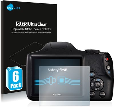Savvies - Screenprotector voor Canon PowerShot SX540 HS - Folie Beschermfolie transparant 6 Stuks
