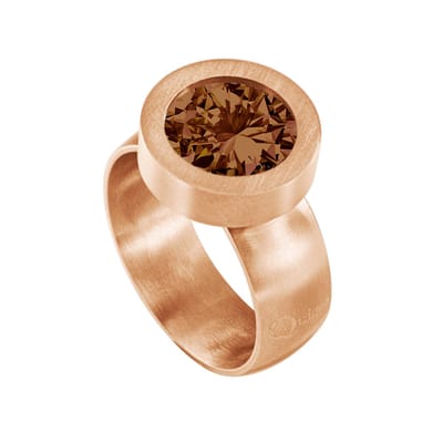 Quiges RVS Schroefsysteem Ring Rosegoudkleurig Mat 16mm met Verwisselbare 12mm Mini Munt - SLSRS51616