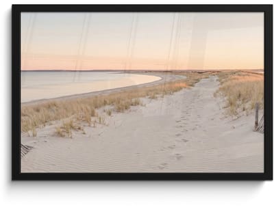 Poster in lijst - Fotolijst 60x40 cm - Posters - Kustlijn - Horizon - Hek - Posterlijst zwart - Decoratie - Wanddecoratie woonkamer - Muurdecoratie slaapkamer