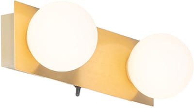 QAZQA cederic - Moderne Wandlamp voor binnen voor badkamer - 2 lichts - D 104 mm - Goud/messing -