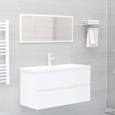 vidaXL - Wastafelkast - met - ingebouwde - wastafel - spaanplaat - wit
