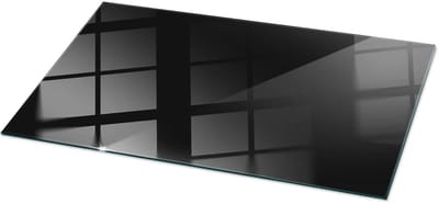 Tulup Tafelblad Glas - Kleur Zwart Glad Glasplaat Tafel - 100 cm x 50 cm - Zwart Veiligheidsglas - Rechthoekig Tafelblad Glas - Glazen Tafelblad voor Tuin of Terrastafels - Glazen Tafelblad