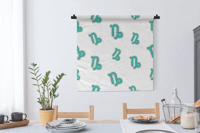Wandkleed - Wanddoek - Steenbok - Design - Astrologie - 90x90 cm - Wandtapijt