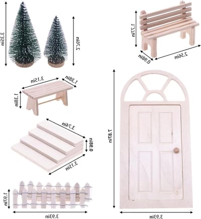 27-delige gnome elf deur kerstset met miniatuur ornamenten en accessoires voor kinderen, perfect voor Sinterklaas en kerstdecoratie