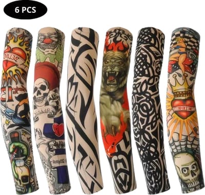 Livano Tattoo Sleeve - Voor Volwassenen - Mouw - Tatoeage - Arm Warmer - Zonbescherming - UV Beschermend - 6 Stuks