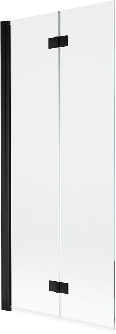 Mexen Mist badwand 2-delig links 80 x 150 , transparant, zwart - 8A9-080-002-70-00-L