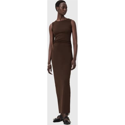 AllSaints Katarina Dress Torte Brown Taglia: 12 | Maxi abiti Outlet | Donna | Marrone