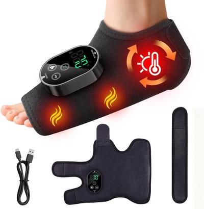 Voetmassageapparaat - Enkelmassage - Ontspanning Spieren - Draadloos Verwarmd - 3 standen - Zwart