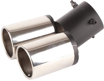 NTH products - Uitlaatpijp - Universele Auto - Dubbelbuis Gebogen - 17x13x9 cm - Vervangende Onderdelen - Geschikt voor Auto's - Ronde Mond
