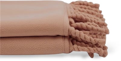 Unique Living - Fleece Plaid Met Franjes - 130x160 - Camel