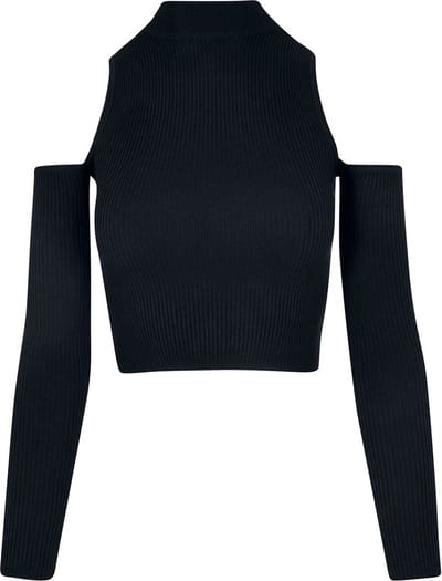 Urban Classics Rib Knit Cut Out Sleeve Longsleeve Dames Shirt met lange mouwen - XL