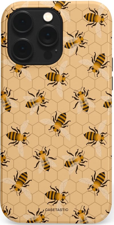 Casetastic Hoesje Geschikt voor Apple iPhone 14 Pro Max Magsafe - Stijlvolle Beschermende Duo-layer Case - Zomer Bijen Look
