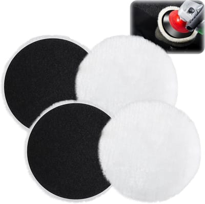 Pack of 4 Polishing Attachments Compatible with Bosch Random Orbital Sander, Diameter 125 mm, Lambswool, Car Polishing - ShopVlot