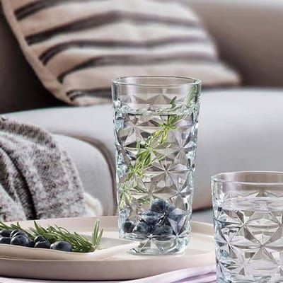Pasabahce Estrella Longdrinkglazen – Set van 4 – 360 ml – Reliëf Drinkglazen – Vaatwasserbestendig