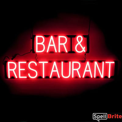 BAR & RESTAURANT - Lichtreclame Neon LED bord verlicht | SpellBrite | 100 x 38 cm | 6 Dimstanden - 8 Lichtanimaties | Reclamebord neon verlichting