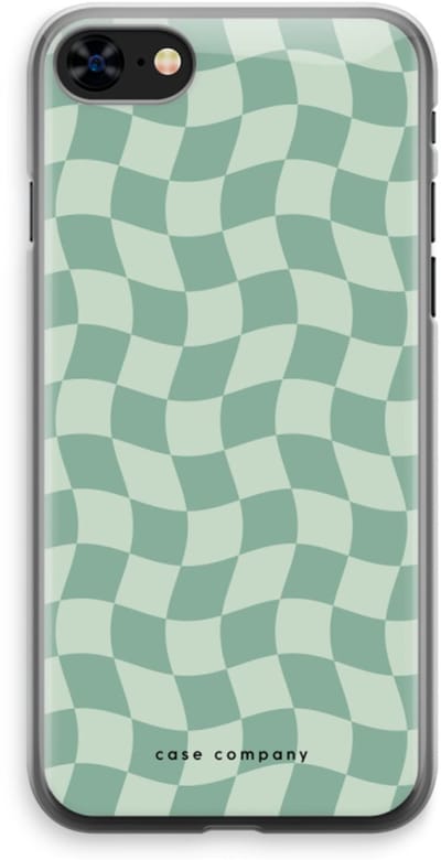 Case Company® - Hoesje geschikt voor iPhone 8 hoesje - Grid Groen - Soft Cover Telefoonhoesje - Bescherming aan alle Kanten en Schermrand