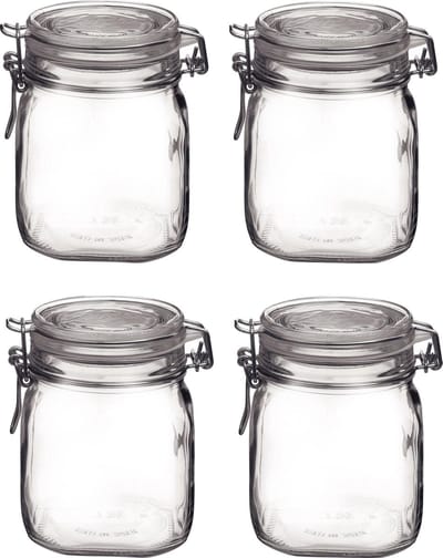 Bormioli Rocco Weckpot/inmaakpot - 4x - 750 ML - glas - met beugelsluiting - luchtdicht - 10 x 13 cm