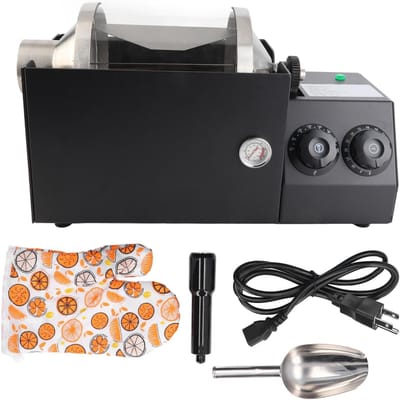 Koffiebonenbrander Instelbare Temperatuur Automatische Glazen Koffiebonenbakker met Timer voor Sojabonen L