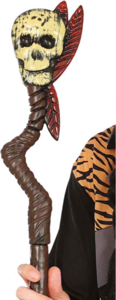 Fiestas Guirca - Voodoo staf doodshoofd - 1 meter - Halloween - Halloween accessoires - Halloween verkleden