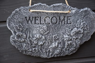 Welcome bord om op te hangen