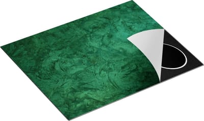 Chefcare Inductie Beschermer Donker Groene Muur - Stenen Muur in het Groen - 65x50 cm - Afdekplaat Inductie - Kookplaat Beschermer - Inductie Mat