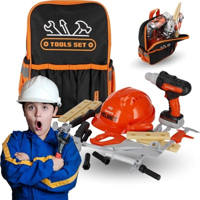 MEGA CREATIVE Set voor een jongen Speelgoed gereedschap Werkplaats Gereedschapsset in een Rugzak