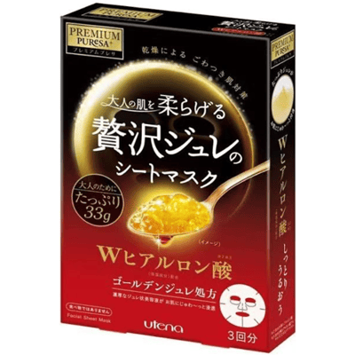 Utena Premium Puresa Gouden Jelly Sheetmasker Hyaluronzuur Rood 3 stuks