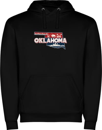 Zwarte Wanna have hoodie voor de echte Amerika liefhebber USA Amerikaanse / Verenigde Staten de staat Oklahoma Print Full Color Color merk Roly maat S