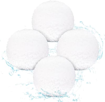 Dailygoods- Schuimabsorberende Ballen 4 Stuks - Duikschuimbalreiniger - Badkuip/zwembad - Wasbare Schuimabsorber - 7,5 x 7,5 cm - Premium Sponsmateriaal - Badkuipreiniger