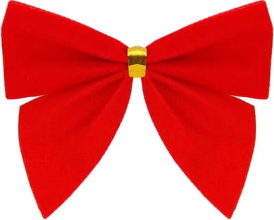Springos Kersthanger | Kerstversiering | Kerstdecoratie Voor Binnen | Kerststrik | Rood | 8 cm | 6 Stuk