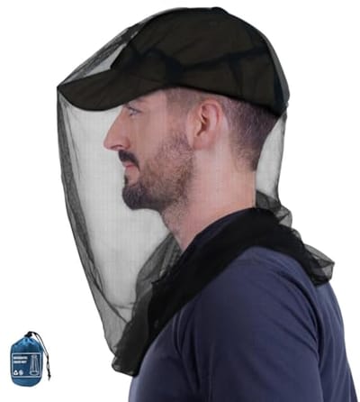 PromoHome Muggenhoofdnet - Ultrafijn gaas, ruim ontwerp voor alle hoofddeksels - Insectenwerend
