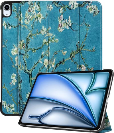 Hoesje - Geschikt voor Apple iPad Air (2024/2025/2026) - 11 inch - Dun & Stevig - Hardcover Book Case - Trifold Bookcase Hoes - Hard Cover - Tablethoes - Bloesem