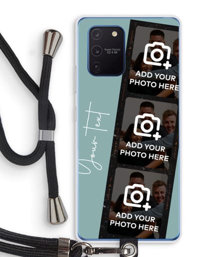 Gepersonaliseerd - Case Company® - Hoesje met koord geschikt voor Samsung Galaxy Note 10 Lite hoesje met Koord - Filmrol N°1 - Telefoonhoesje met Zwart Koord - Bescherming aan alle Kanten en Over de Schermrand