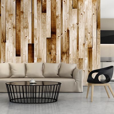 200cm X 140cm - Fotobehang - Lichte planken II, premium print vliesbehang