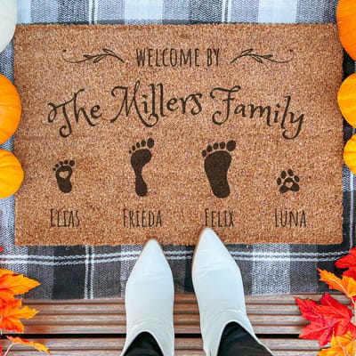 Personalized Welcome | 60x40 cm | Nieuwe huis cadeau | Ingangsmat | Deurmat met stijl | Verhuizing cadeau | Praktisch & trendy | Perfect voor binnenkomst | Cadeau voor nieuwe woning