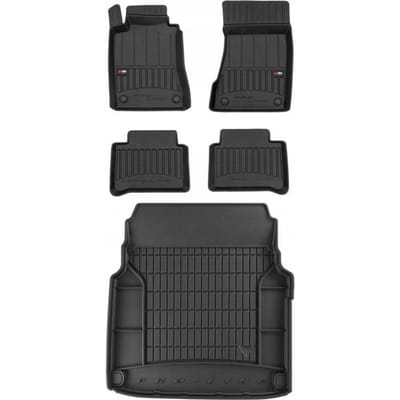 FROGUM PROLINE 3D Set - Rubberen Automatten + Kofferbakmat - Geschikt voor MERCEDES E-Klasse W211 Sedan Facelift (2006-2011) - Zwart