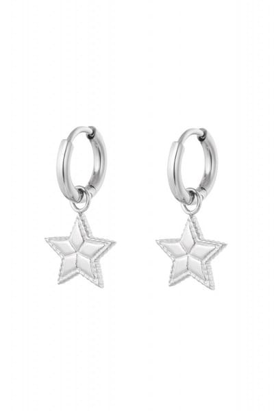 Oorbellen ster met print 0.8x8 - zilver - LMPiercings