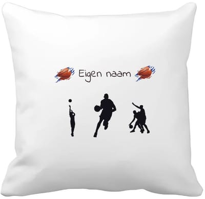 Akyol - basketbal met eigen naam - Kussen hoes - Basketbal - jongens en meisjes - cadeau - verjaardag - geschenk - gepersonaliseerd - jongens en meisjes - 40 bij 40 cm