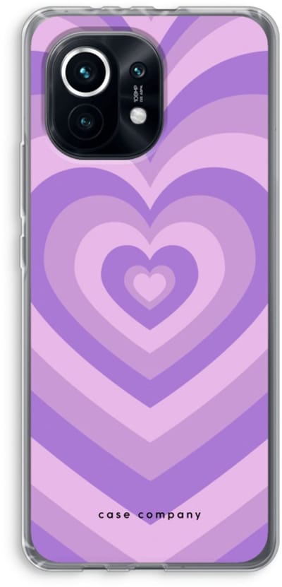 Case Company® - Hoesje geschikt voor Xiaomi Mi 11 hoesje - Hart Paars - Soft Cover Telefoonhoesje - Bescherming aan alle Kanten en Schermrand