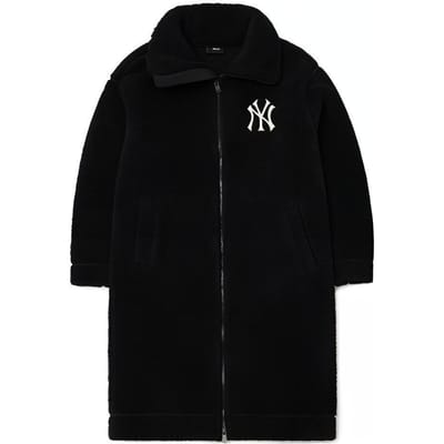 MLB AA22 Manteau Long à Col Montant et Fermeture Éclair Unisexes Noir 3AFDB0526-50BKS L white