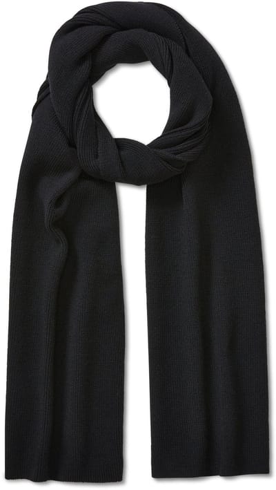 FALKE Scarf Half-Cardigan Merino sneldrogend warm wol wintersjaal unisex zwart - maat ONESIZE