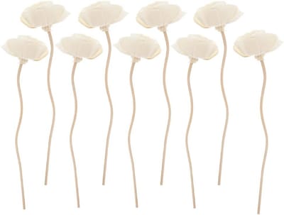SnelShoppen - 9 Stuks Rieten Geursticks voor Diffuser met Bloemen - Aromatherapie en Decoratie voor Woonkamer, Badkamer, Tafel, Kerst en Feestdagen
