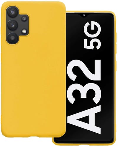 Hoesje Geschikt voor Samsung Galaxy A32 5G - Sterk & Shockproof - Hoes Cover - Siliconen Case - Geel