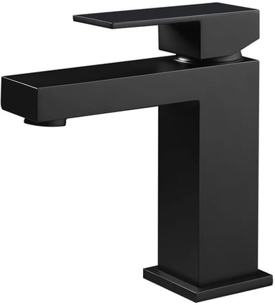 H&F Wastafelmengkraan Square Mat Zwart – Moderne Design Kraan – Eengreeps – Waterbesparend – Luxe Badkamer Kraan – Duurzaam & Stijlvol