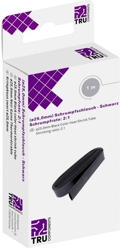 TRU COMPONENTS T1904CA034 Krimpkous zonder lijm Zwart 25 mm 12.50 mm Krimpverhouding:2:1 1 m