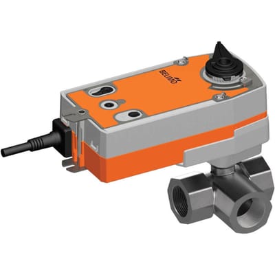 Belimo 3-Weg Kogelkraan Rp1-1/4 Kvs15 100-240VAC Fail-Safe 90s 3-Punt 10Nm IP54 SPDT R3032-BL3/NRF230A-3-S2