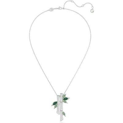 Swarovski Dellium Bamboe Vormig Mode Rhodium Verguld Ketting Damesketting Zilver 5645369 Box (Random Color) white
